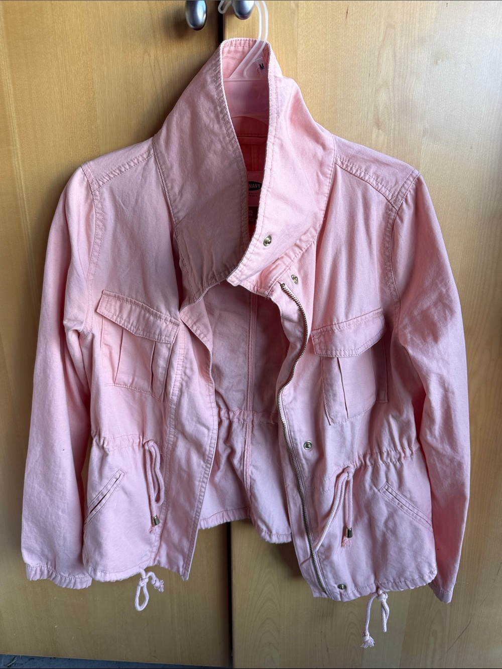 NWOT Old Navy Peach Pink Drawstring Cottin Jacket